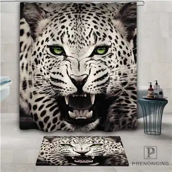 

Custom The leopard (1) Waterproof Shower Curtain Doormat Home Bath Bathroom Polyester Fabric Multi Sizes#2019-01-12-199