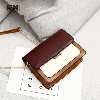 

Women's bag 2020 new fashion small square bag chain messenger bag ladies wild in shoulder bag color matching
