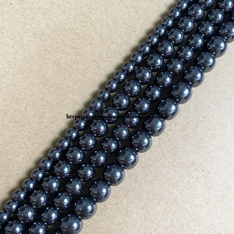 Perlas Oblatas De Hematita Negra Tamaño 46810 Mm De De De 