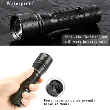 

SST20 LED Flashlight 6 Modes Type-C Rechargeable Telescopic Zoomable Torch