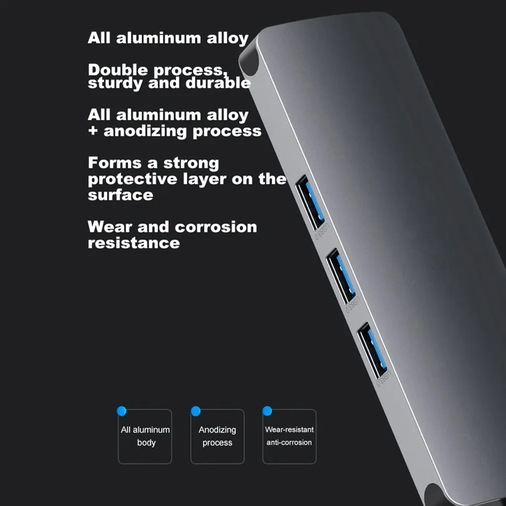 USB C к Rj45 Lan 4K HDMI 3 USB 3,0 SD карта 3,5 мм аудио порт 9 в 1 Тип C док-адаптер концентратор PD Зарядка для Macbook/S8 Dex режим