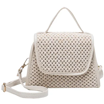 

New Summer Small Square Bag Straw Small Bag Shoulder Slung Handbag
