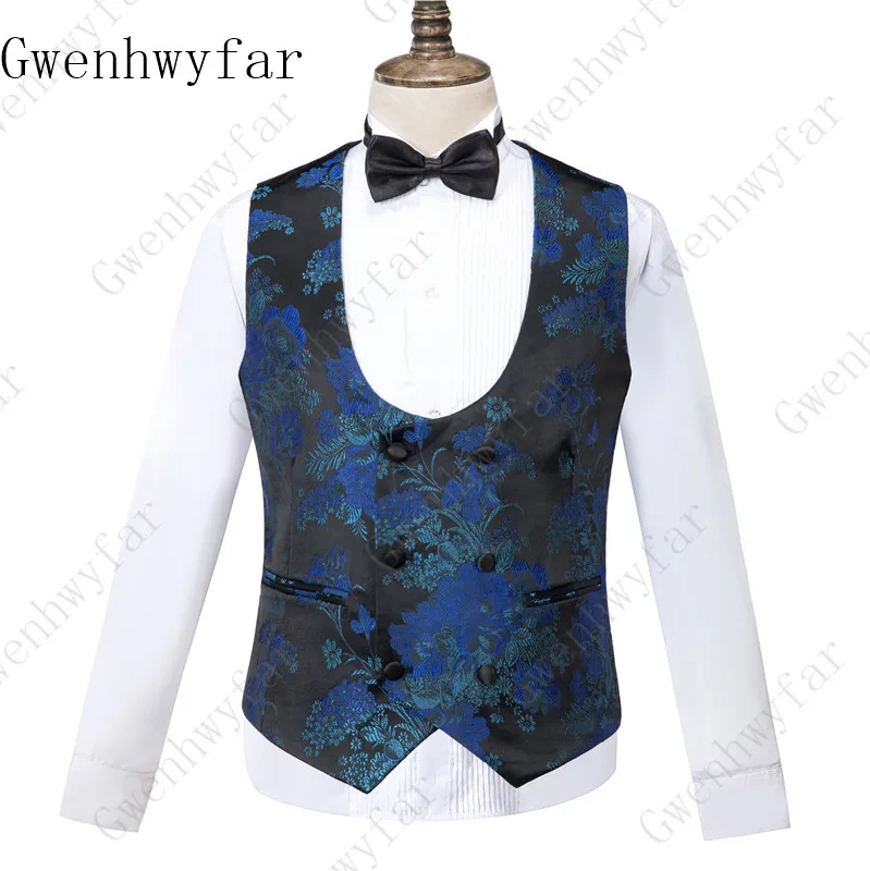 Gwenhwyfar Terno Masculino мужской костюм с цветочным рисунком, 3 предмета, куртка, жилет, повседневный деловой костюм, Homme Mariage, большие размеры