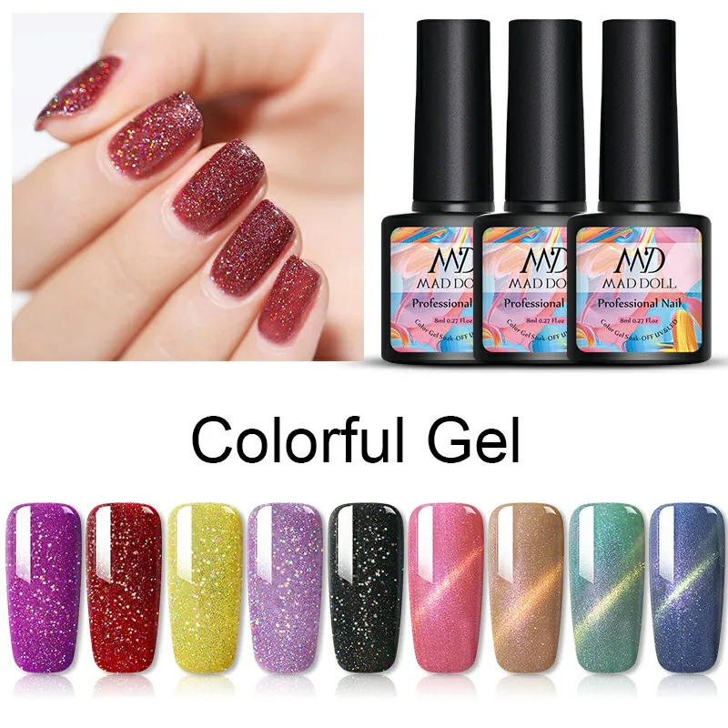 УФ гель для ногтей MD MAD DOLL декоративный Гель лак самостоятельного дизайна 8