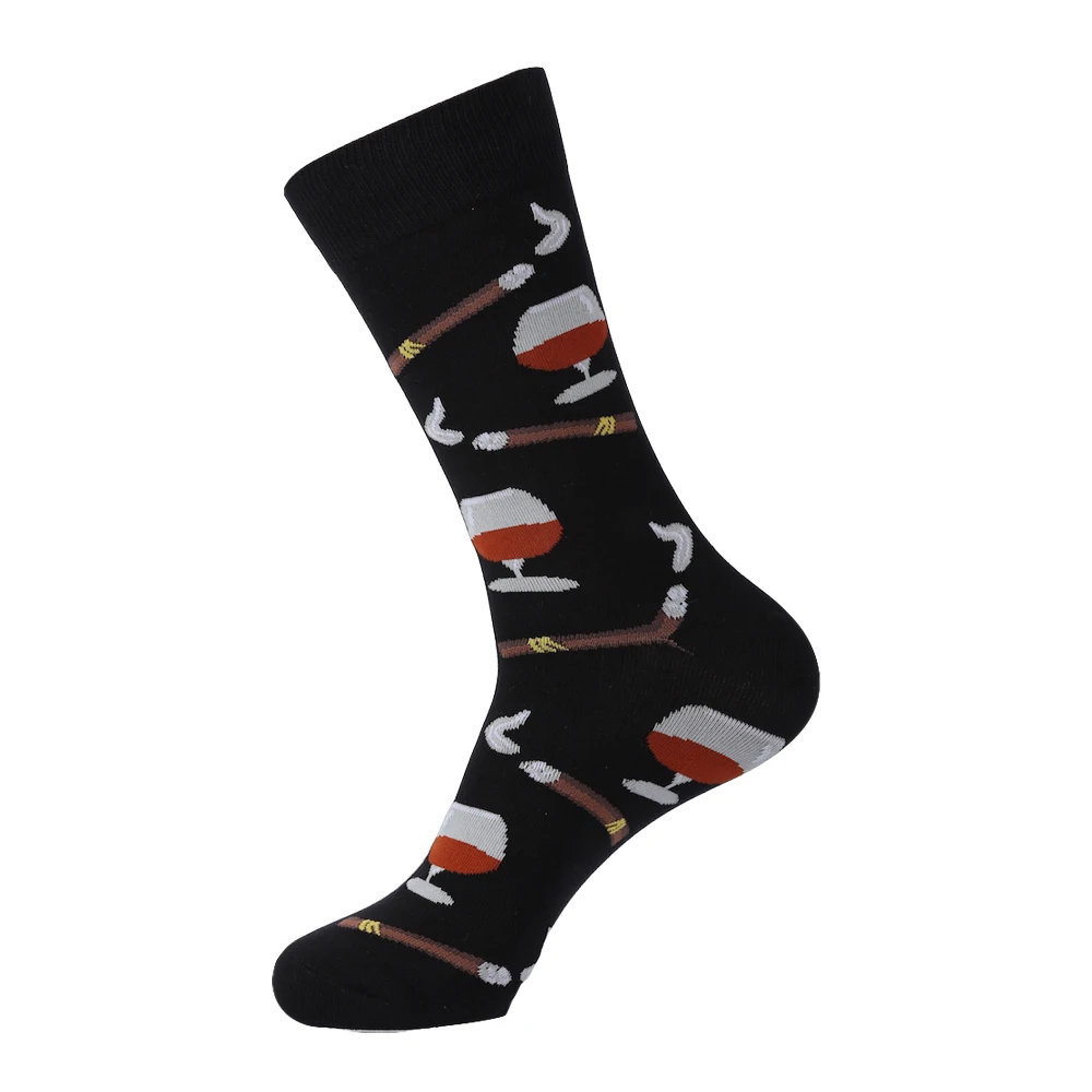 YEADU Для мужчин, хлопковые носки в стиле «хип-хоп» Смешные счастливых новинка красивые модные носки с изображением усов череп носки Хэллоуин для Для мужчин Рождественский подарок - Цвет: B401