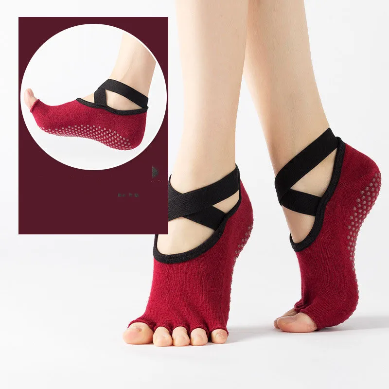 

Yoga Socks With Grips For Women Non Slip Hot Breathable Pilates Ankle Ladies Ballet Dance Sports Sock for Fitness Gym