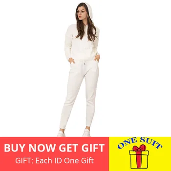 

Fashion High end Autumn Winter cashmere knitting two piece Women Hoodies + new casual Leggings Two Piece Set Outfits Knitted