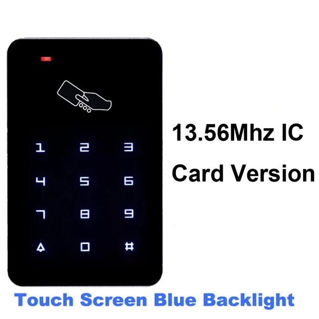 T6C Standalone Access Controller 13.56Mhz IC Access Control Keypad digital Touch Screen Backlight Card Reader Door Lock System 4