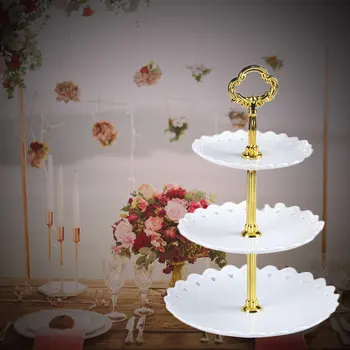 

European Fruit Plate Three-layer Snack Rack Living Room Fruit Bowl Wedding Cake Cake Cake Rack Candy Rack