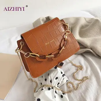 

Special Design Chain Crossbody Bags for Women 2019 Fashion Classic Shoulder Handbag Female Pure Color PU Leather Top-handle Bags