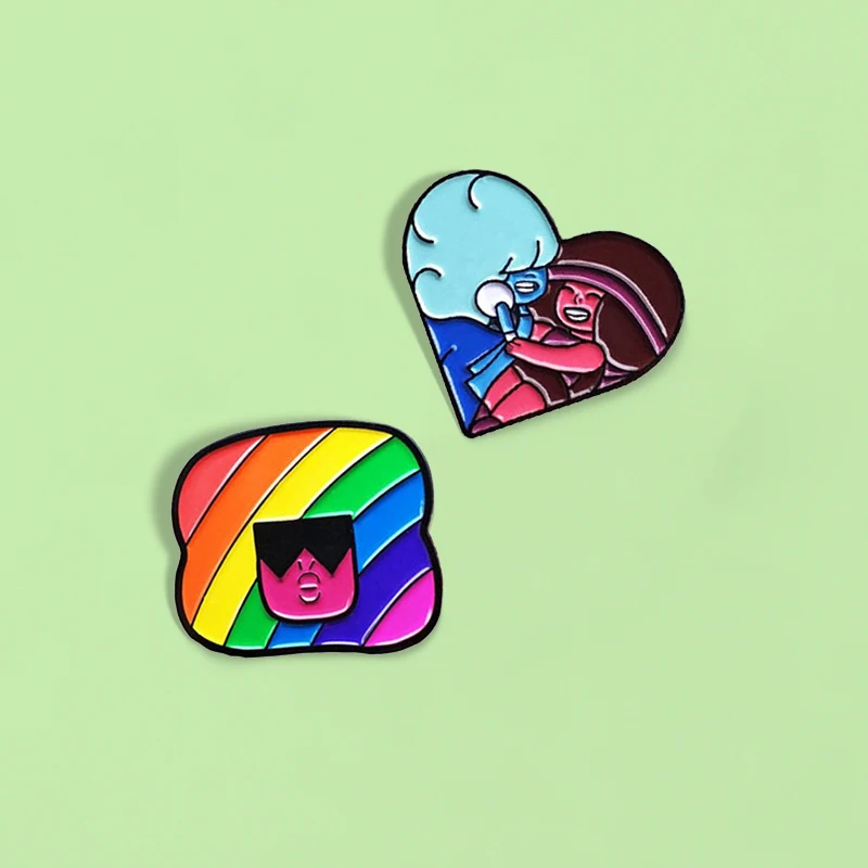 Эмалированные солнцезащитные очки Rainbow baby с надписью kiss love hug значок на День