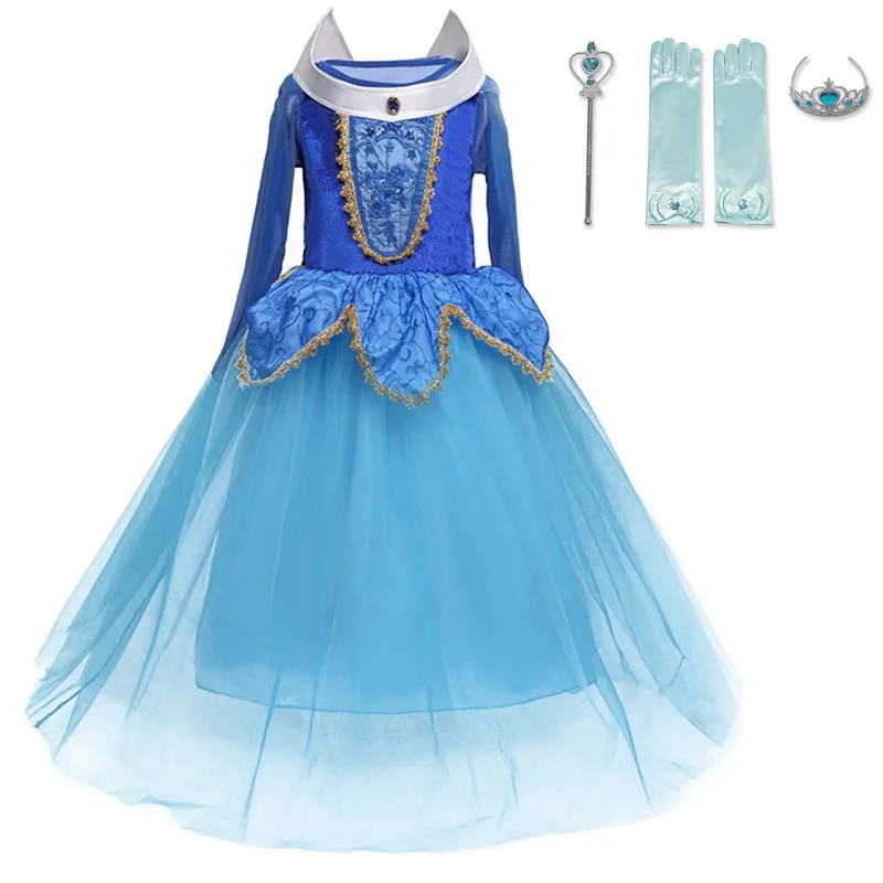 Фантазийное платье на Хэллоуин для девочек, косплей, спящие нарядные платья, праздничное платье принцессы, детская одежда Рапунцель для детей 4, 6, 10 лет - Цвет: As picture3