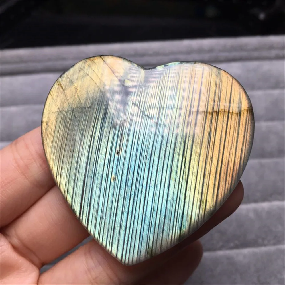 

55x52mm Natural Blue Light Labradorite Pendant Labradorite Women Man Crystal Heart Shape Moonstone Jewelry AAAAA