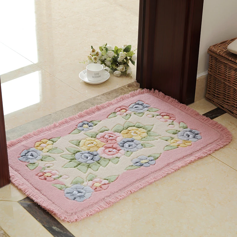 

Romantic Flower Printing Carpet Bathroom Rug Mats, 1 PCS PVC Anti-slip Bottom Bath Mat Carpet, Mats Rug In The Toilet alfombra