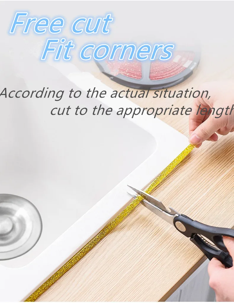 1-6M Self Adhesive Tape Waterproof Beautiful Joint Floor Seam Line Sticker Background Wall Ceiling Edge Corner Seal Home Decor