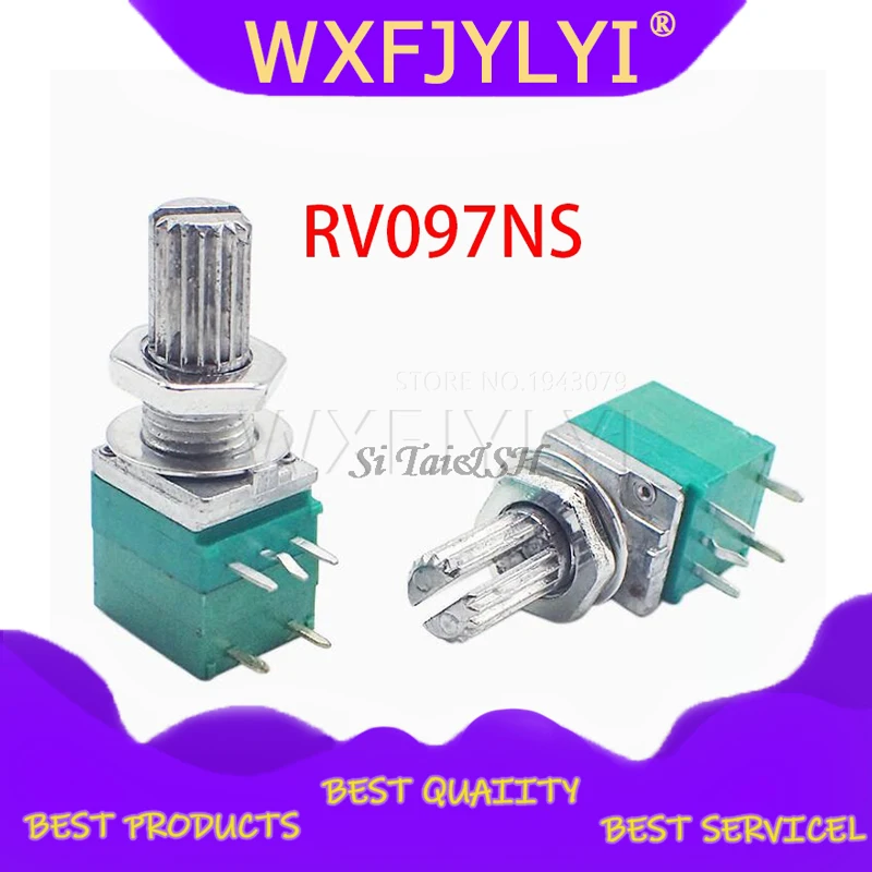 5 шт. RV097NS 5K 10K 20K 50K 100K 500K с переключателем аудио 5pin вал 15 мм усилитель