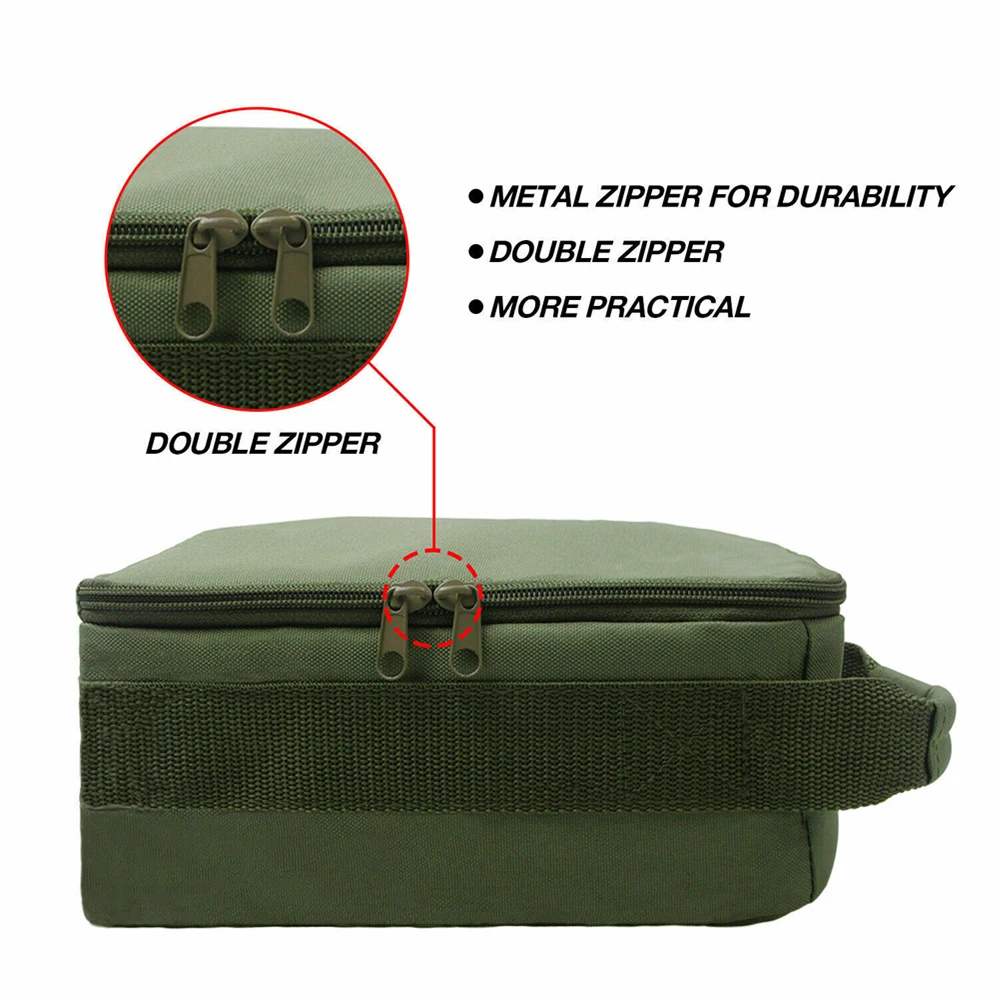 2020 New Fishing Reel Bag 4-Layer 600D Oxford Cloth Handled Dual Zipper Outdoor Storage Case Container For Line Bait Fishhooks