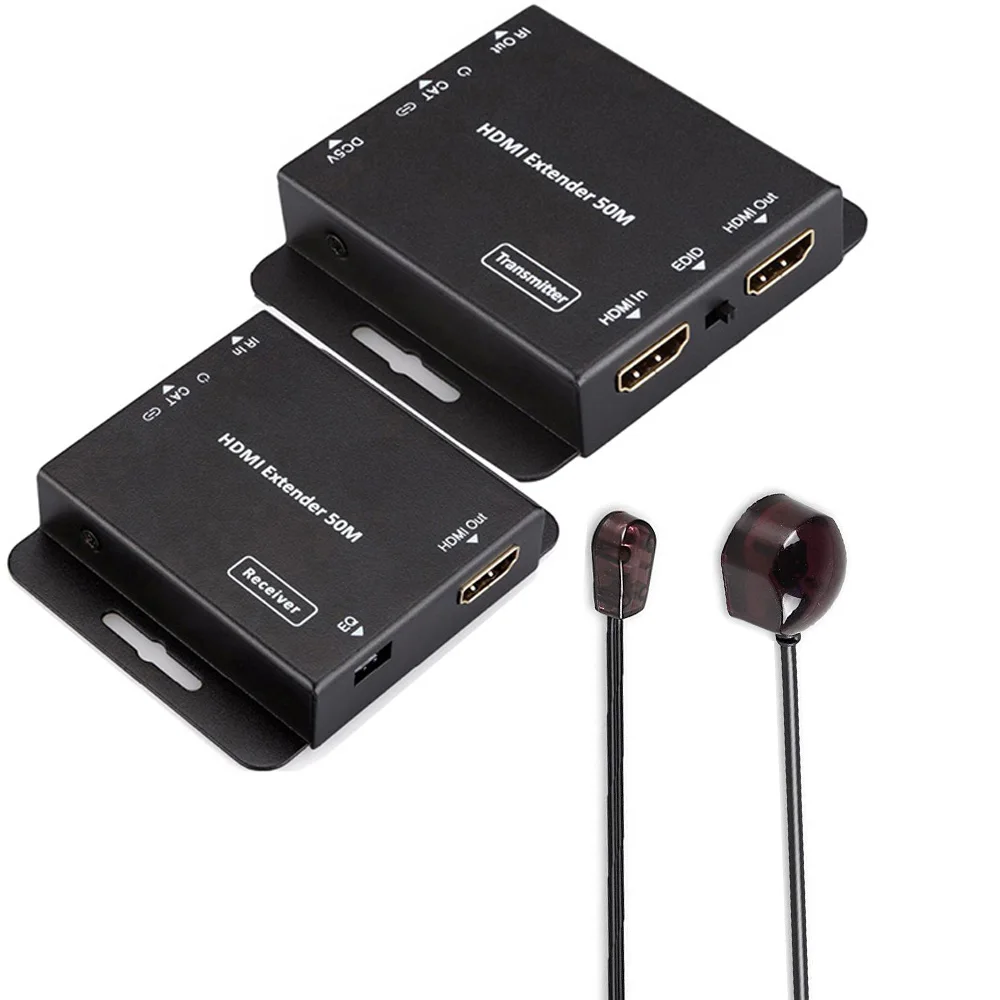 С 2 портами HDMI удлинитель ИК POE cat5/6 кабель (HDMI ethernet + hdmi-петли) 1080P с адаптером