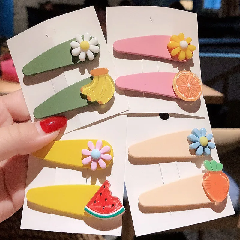 

Headwear Hair Clips For Women Fashion Sweet Girl Simple Korean Style Alloy Hairpins Banana Flower Fruit BB Clip Hair Accessories
