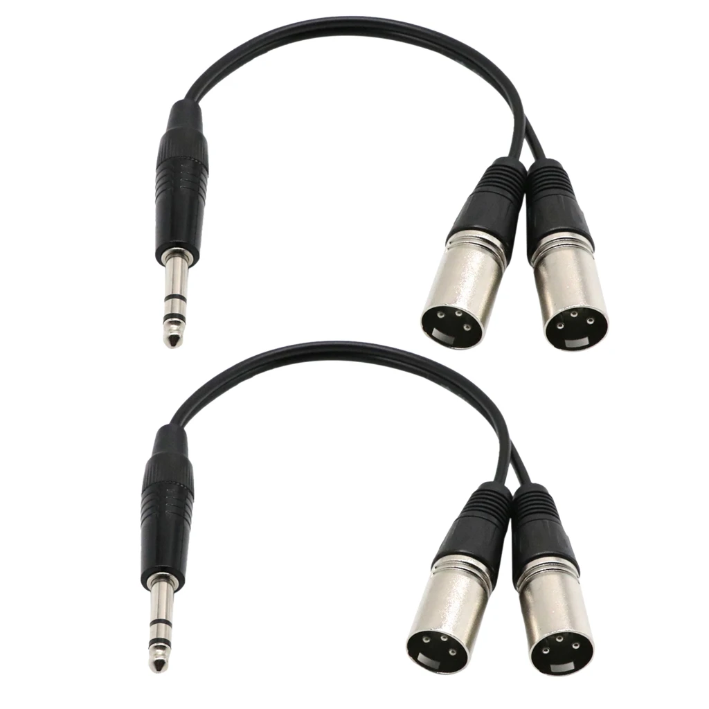 2х 1/4 6 35 мм моно разъём Jack (TRS) на 3pin двойной XLR Мужской Аудио Микрофон