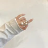 Elegant Retro Oversize Multi Pearl Rings for Women Lady Shiny Crystal Rhinestone Irregular Charm Open Rings Jewelry ► Photo 2/6