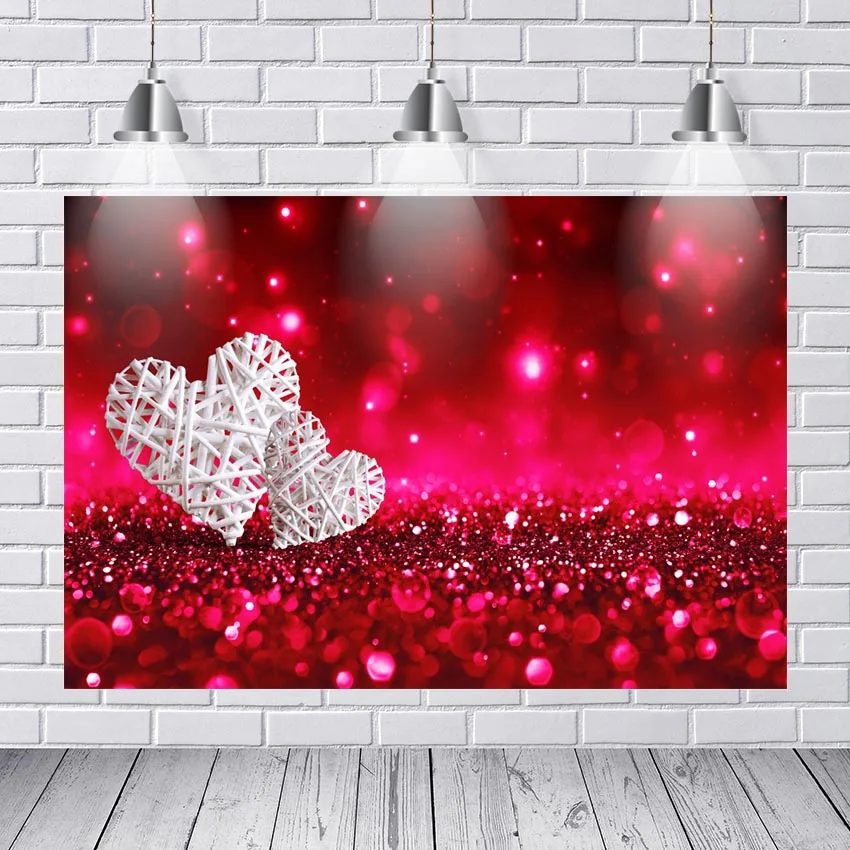 Красный светильник Love Hearts Bokeh Patry Valentine Portrait Photo Backdrops индивидуальные фотофоны для