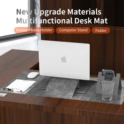 Almofada de couro dobrável da mesa do escritório, almofada impermeável ultra fina do rato do couro do plutônio grande, esteira da escrita da mesa do multi uso para o escritório/casa