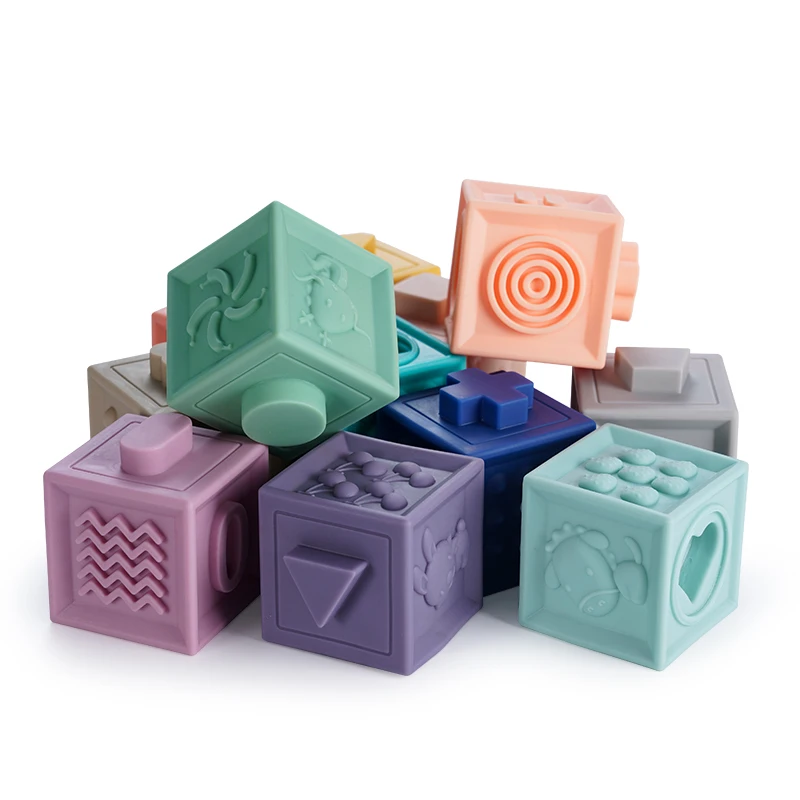 Мягкие игрушки для детей сенсорные силиконовые развивающие строительные блоки 3D висячий шар для малышей резиновый Прорезыватель