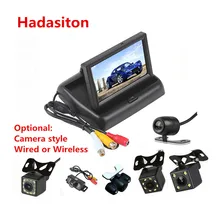 Monitor de aparcamiento inverso para coche, pantalla LCD TFT de 4,3 pulgadas, con entrada de vídeo de 2 canales, cámara opcional
