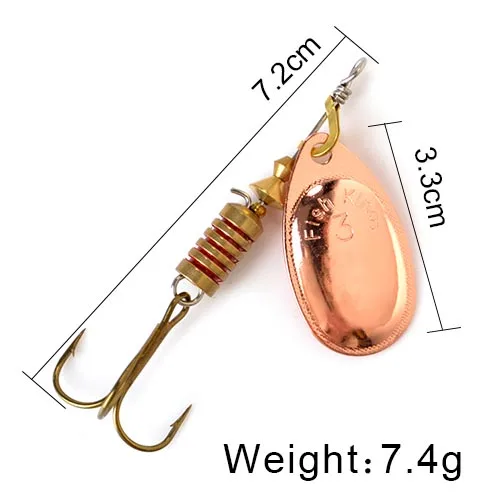 FISH KING Spinner Bait 3.9g 4.6g 7.4g 10.8g 15g Spoon Lures pike Metal With Treble Hooks Arttificial Bass Bait Fishing Lure as photo