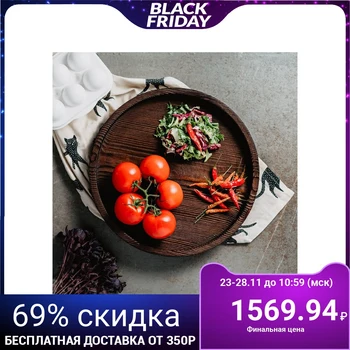 

Natural pine tray, 33x4 cm, chocolate color