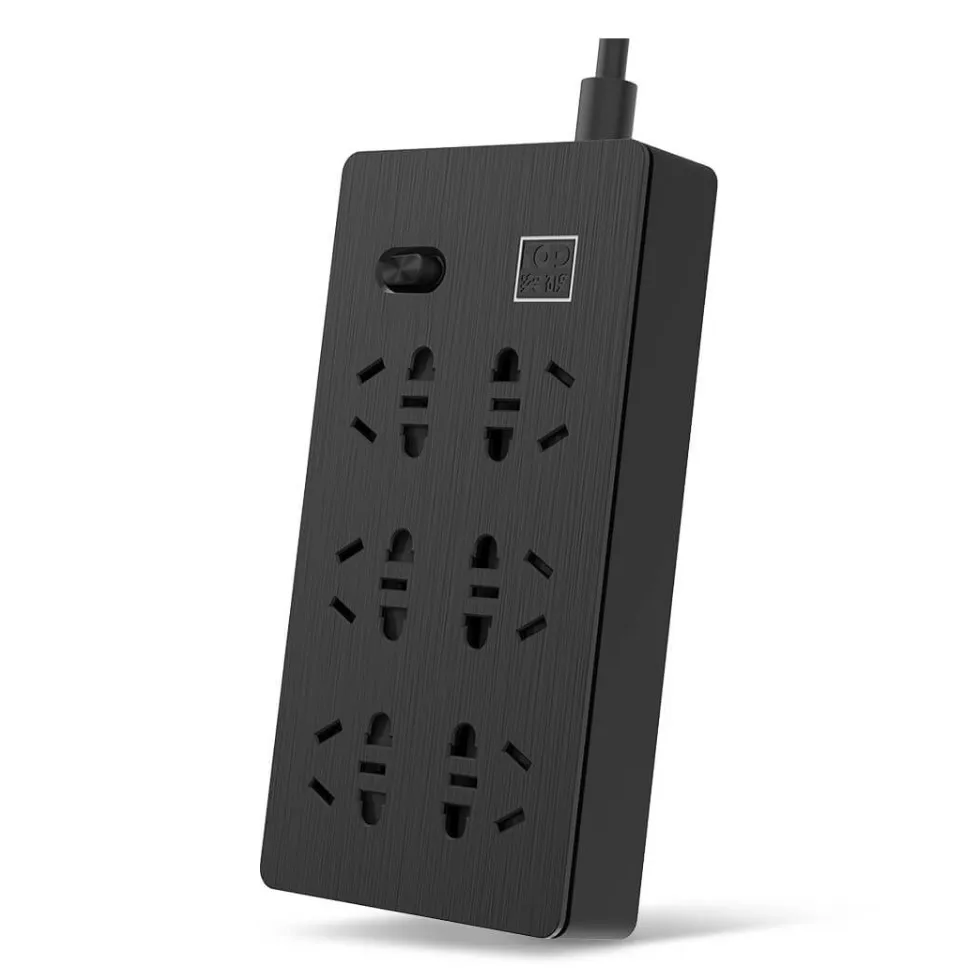Xiaomi TP 6 портов/2 порта 3 usb разъем питания защита от перегрузки 750 Retardant пламя Домашний Электронный удлинитель Черный - Цвет: 6 Ports power strip