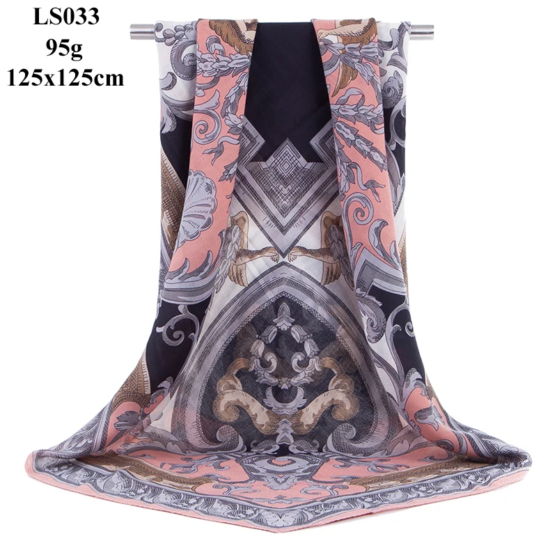 LS033 women scarf Портной Смит большой квадратный размер шарф женский модный дизайнерский большой размер шейный шарф осень зима хиджаб шаль шарфы для женщин - Цвет: LS033 women scarf