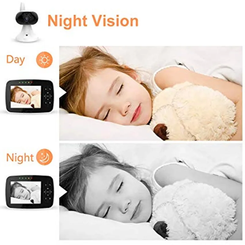 3," ЖК-экран цифровой видео видеоняня 2 способа разговора безопасности беспроводной детский фотоаппарат ночного видения электронный няня