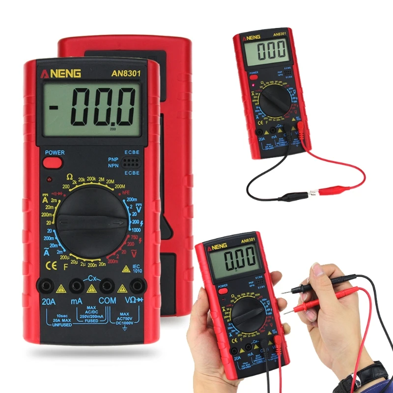 ANENG AN8301 цифровой мультиметр AC/DC емкостный Вольтметр Амперметр мульти тестер Y98E