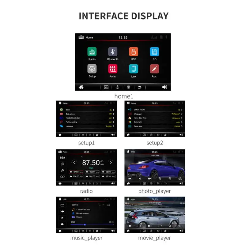 MP5 12 в FM HD 7 дюймов экран стерео MP5 Авто медиаплеер USB Bluetooth аудио Автомагнитола Multimidia
