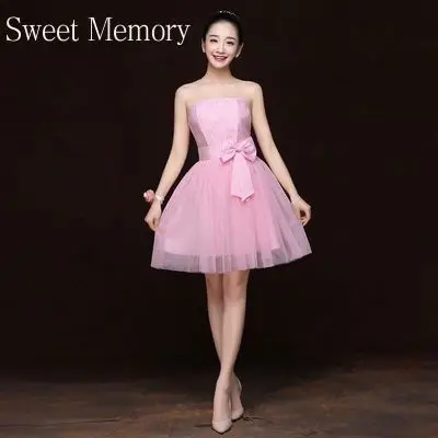M329 Champagne Red White Pink Junior Bridesmaid Dresses Short Dress Girl Women Prom Gown Lady Graduation Vestidos