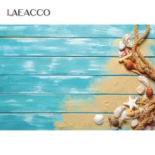 

Blue Wooden Board Planks Summer Tropical Sand Coral Shell Sand Party Doll Pet Portrait Photo Background Photographic Backdrops