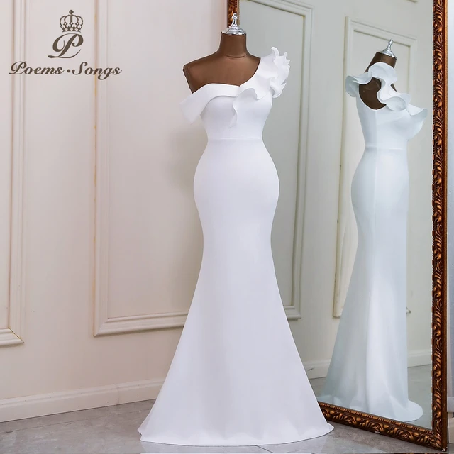 Ramona Elegant White Evening Dress – D&D Clothing