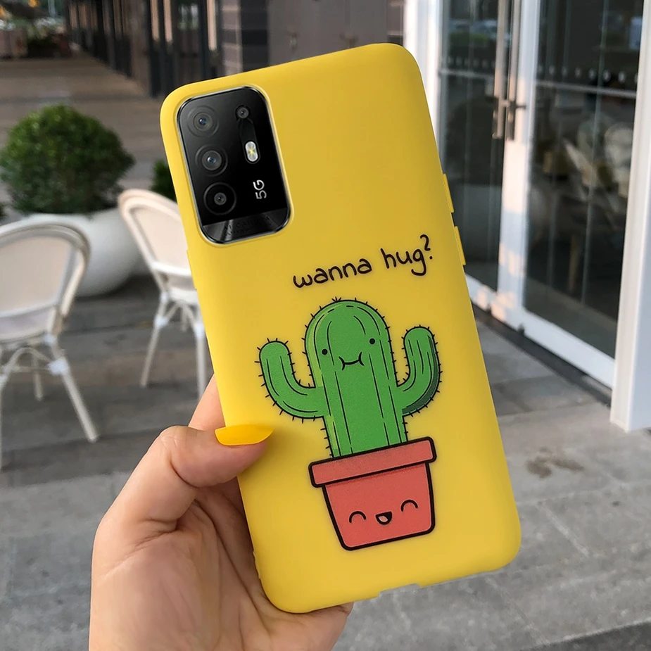 cases for oppo black Cute Candy Painted Cover For Oppo A94 5G Case Reno5 Z Soft Silicone Phone Back Cover For Oppo A94 5G Oppo Reno 5 Z 5Z Cases Bags oppo flip cover