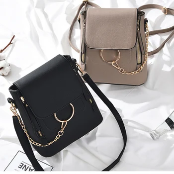 

LENLEI Luxury Brand Designed Rucksacks 2020 Small Schoolbags Women's Backpack Shoulder Backpacks Chain Book Mochila Soft Handle