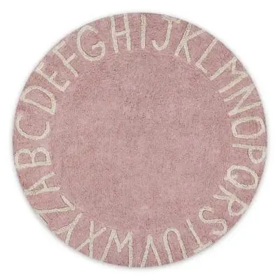 Pink Детский хлопковый Игровой Коврик 26 букв, коврик для ползания, круглый ковер, коврик для детской комнаты, реквизит для фотосессии - Цвет: Pink