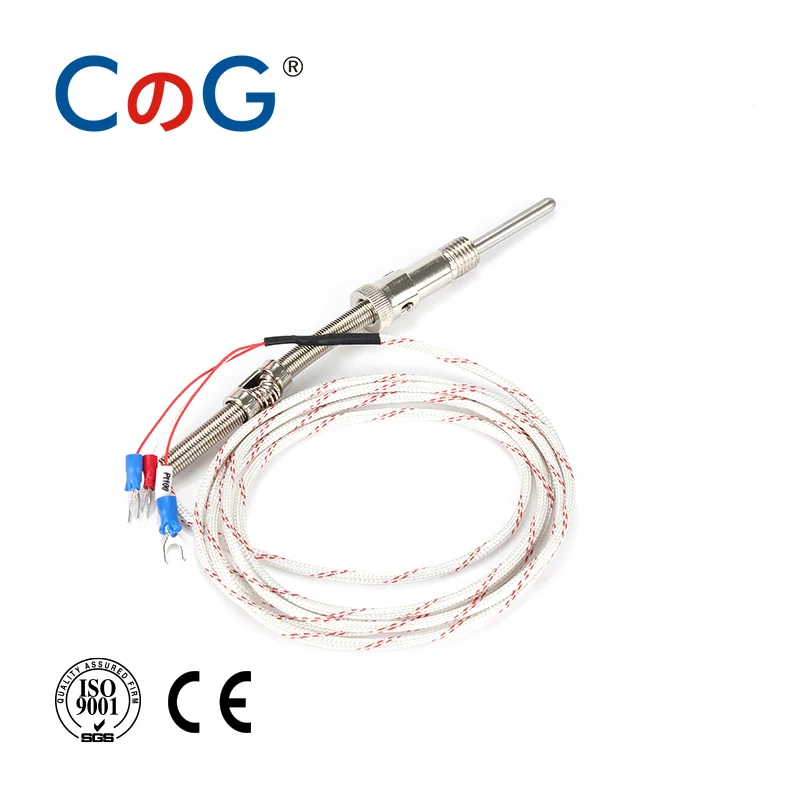 

CG WZPT-01 Compression Spring M12 PT100 Type With 1M 2M 3M 5M Wire Cable Thermocouple Connector Temperature Sensor