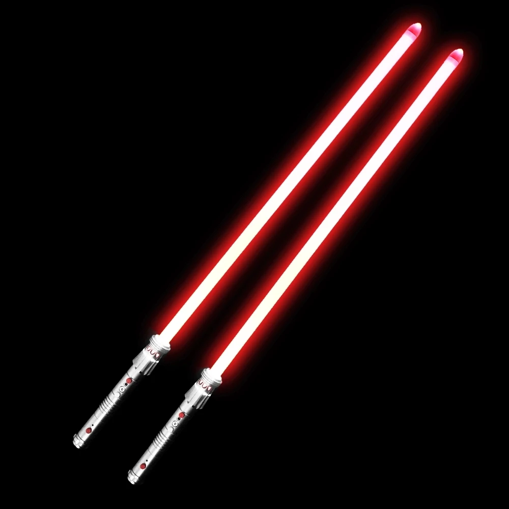 Darth Maul Lightsaber 2 mango de Metal + 2*82cm 1 pulgada hoja pesada Dueling con LED rojo - 1