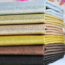 100x130cm Glitter Leather Synthetic Rainbow Reflective Fabric For Wedding Decroation Metallic Gold Artificial Leather Cloth
