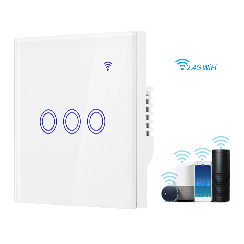 

1/2/3 Gang Smart WIFI Switch 2.4G Network Link Support Third-party Voice APP Control Timer Switch Mobile Phone Waterproof