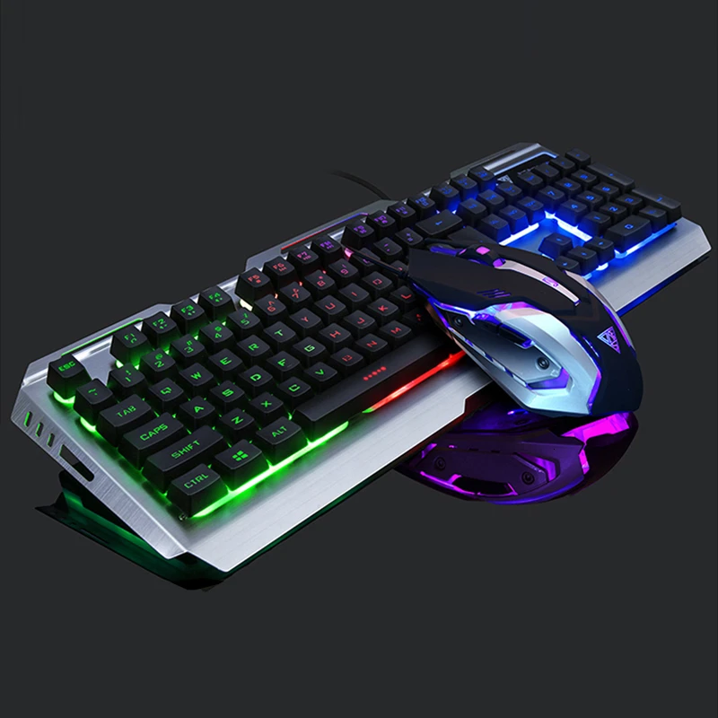 

Mechanical Gaming Keyboard Computer Gamer Mouse Keypad For PC Laptop Gamer Breathing Light Wired Keyboard 3200 DPI Mouse Combos