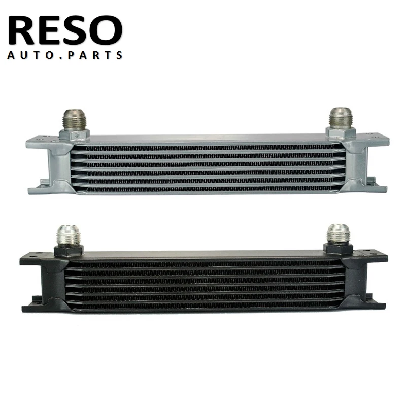 RESO-7 строк AN-10 стиль Silver Fox/черный Алюминий универсальный радиатор трансмиссионного масла двигателя