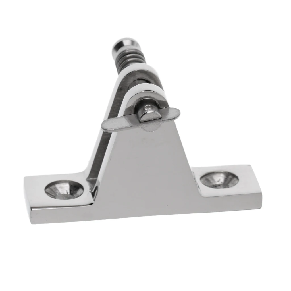 Bimini Top Deck Hinge 90 Degree with Removable Pin - Boats Cover Fittings Concave Base Hardware 316 Stainless Steel