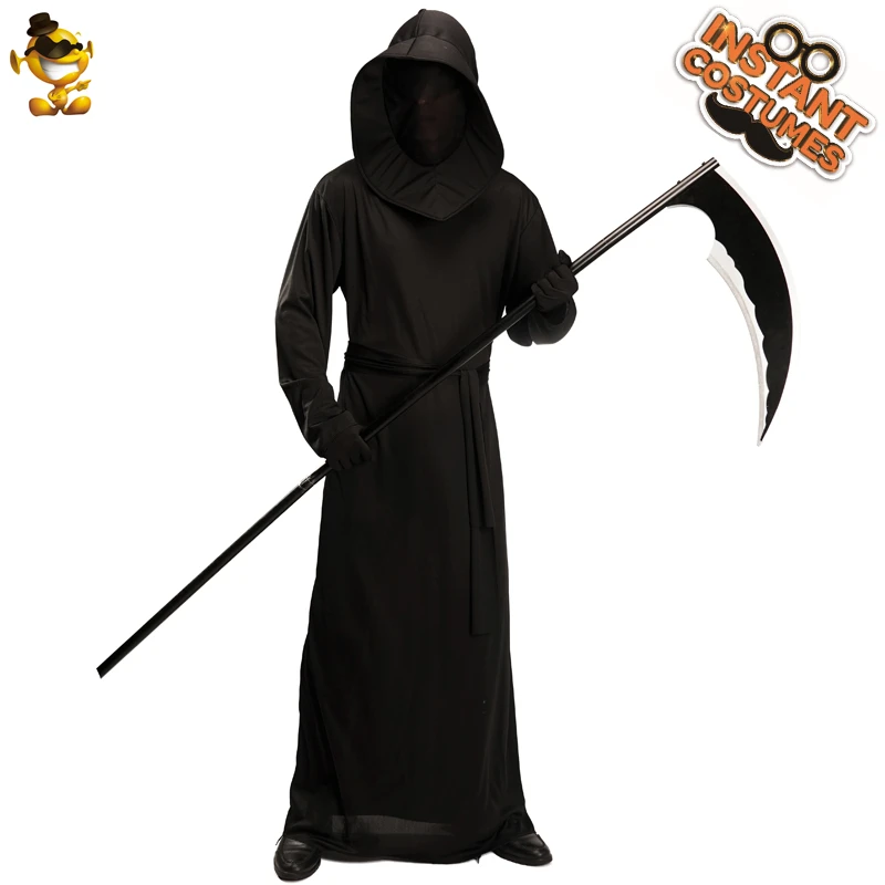 Reaper Costume Cosplay Halloween Adult Men S Grim Reaper Black Robe Party Costumes Aliexpress